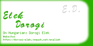 elek dorogi business card